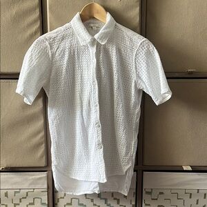 GAP White eyelet Button Down Shirt